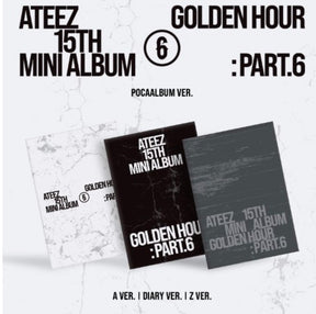 *Pre-Order* ATEEZ- 15TH MINI ALBUM [GOLDEN HOUR : Part.6] (POCAALBUM) (A Ver. / DIARY Ver. / Z Ver.) Yoolxv.store