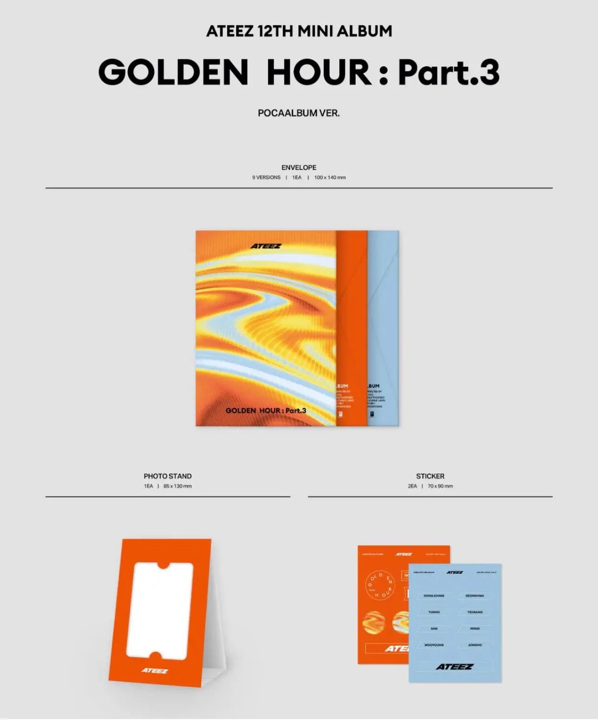 ATEEZ - [GOLDEN HOUR : Part.3] 12th Mini Album (poca - random ver.) - Yoolxv.store