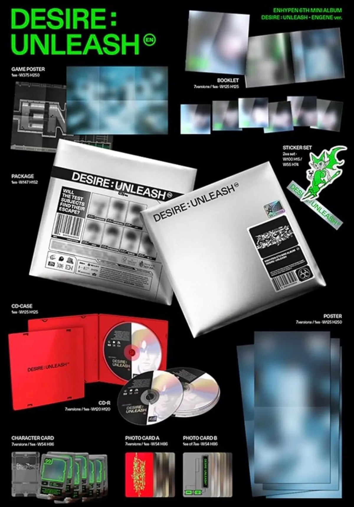 ENHYPEN - [DESIRE UNLEASH] 6th Mini Album (ENGENE - Random Ver.) - Yoolxv.store