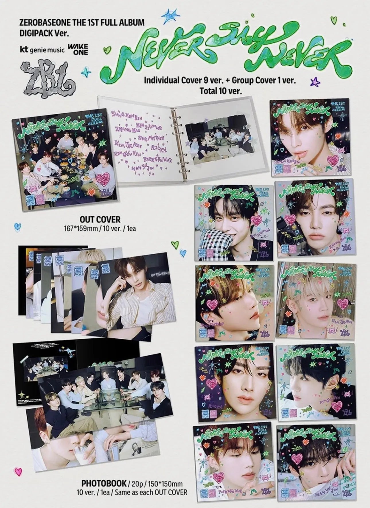 ZEROBASEONE - [NEVER SAY NEVER] 1st Full Album (digipack - random ver.) - Yoolxv.store