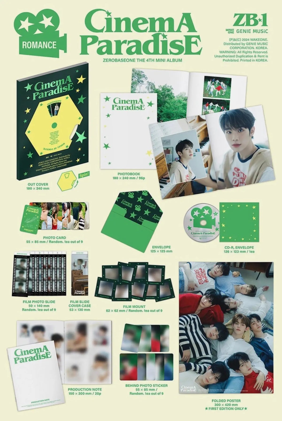 ZEROBASEONE - [CINEMA PARADISE] 4th Mini Album (photobook - random ver.) - Yoolxv.store