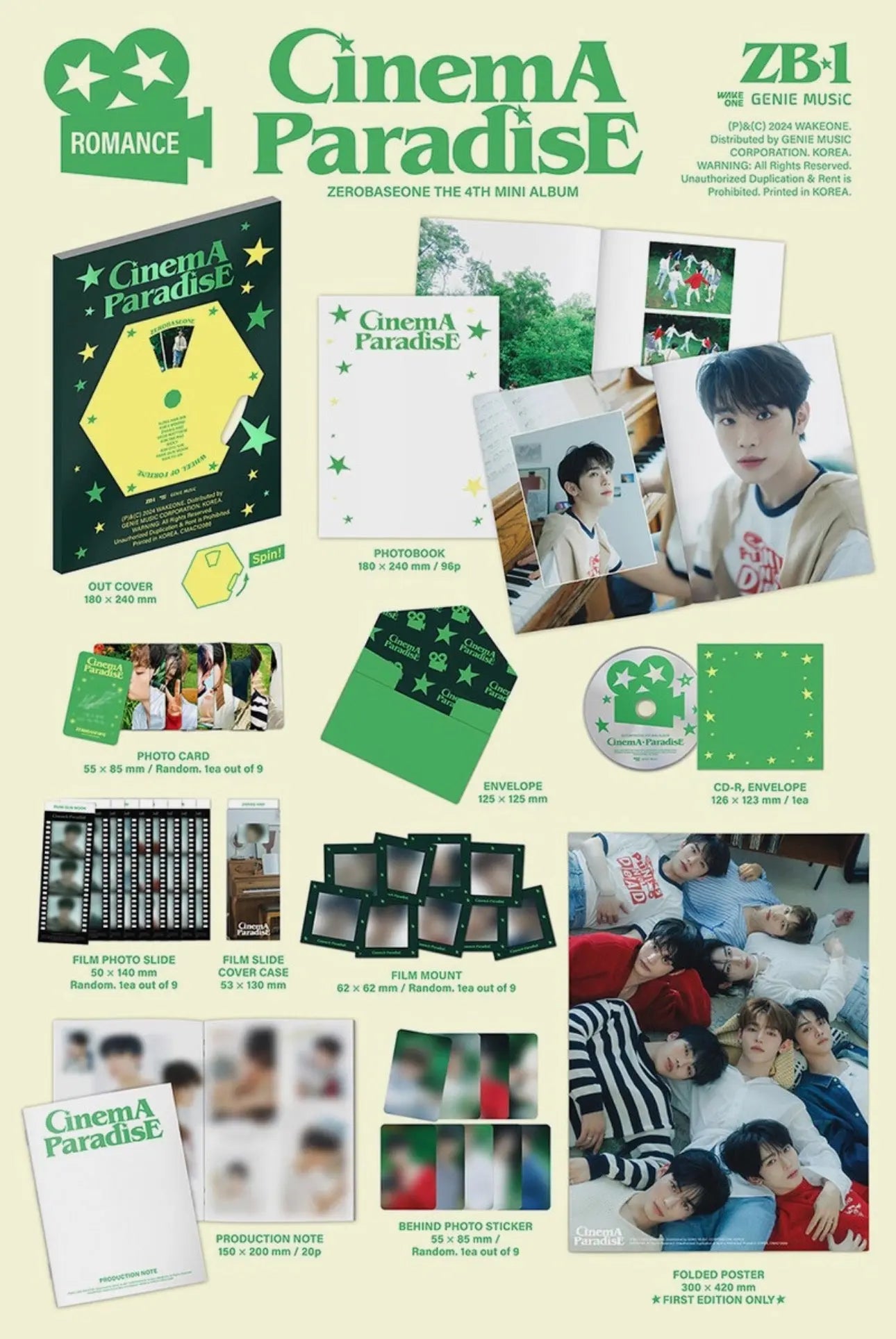 ZEROBASEONE - [CINEMA PARADISE] 4th Mini Album (photobook - random ver.) - Yoolxv.store