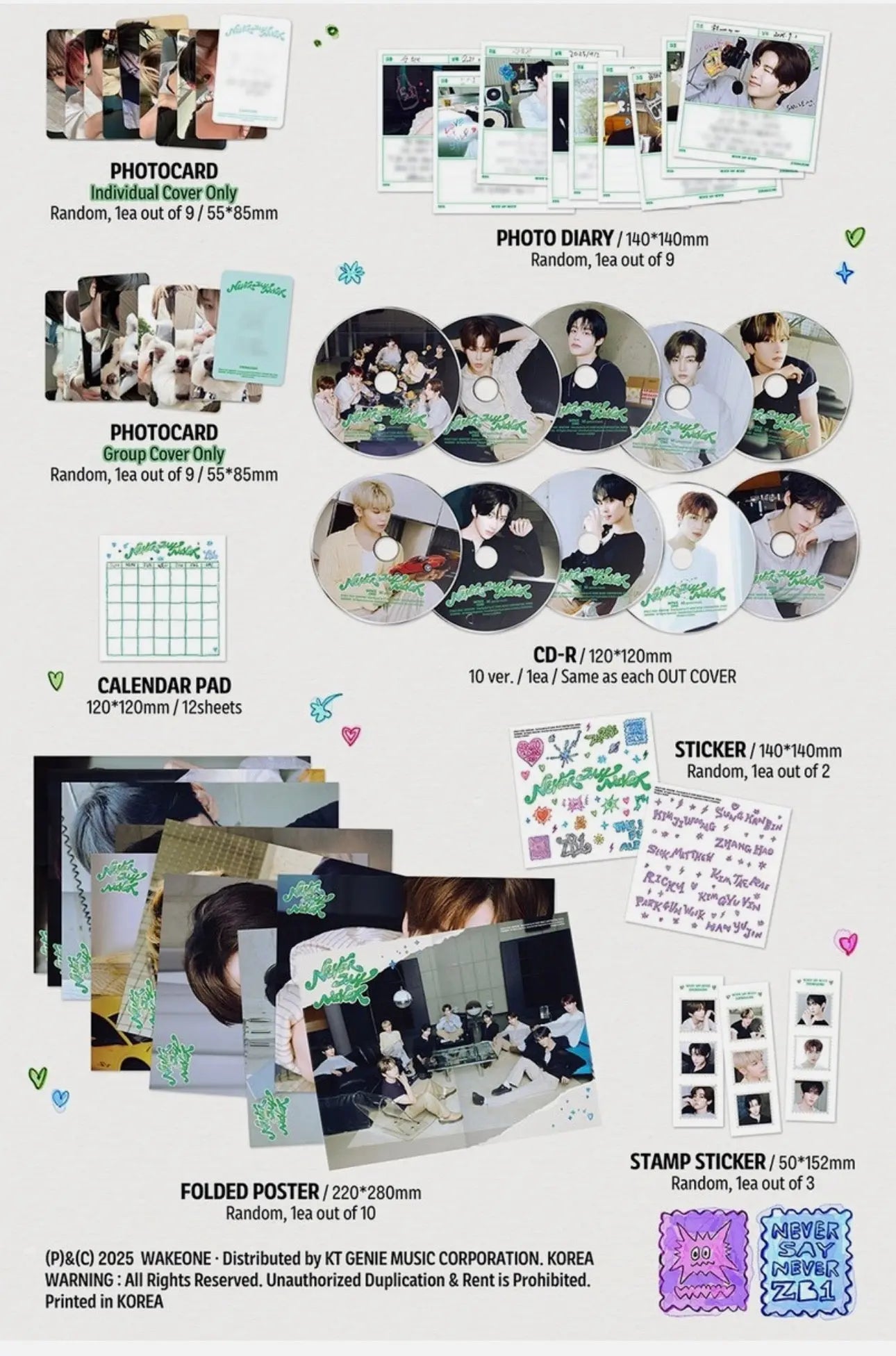 ZEROBASEONE - [NEVER SAY NEVER] 1st Full Album (digipack - random ver.) - Yoolxv.store