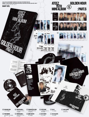 *PRE-ORDER* ATEEZ- 15TH MINI ALBUM [GOLDEN HOUR : Part.6] (A Ver. / DIARY Ver. / Z Ver) Yoolxv.store
