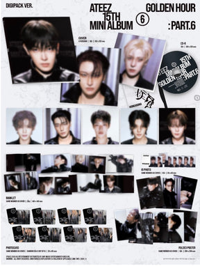 *Pre-Order* ATEEZ - 15th Mini Album [GOLDEN HOUR : Part.6] (DIGIPACK VER.) Yoolxv.store