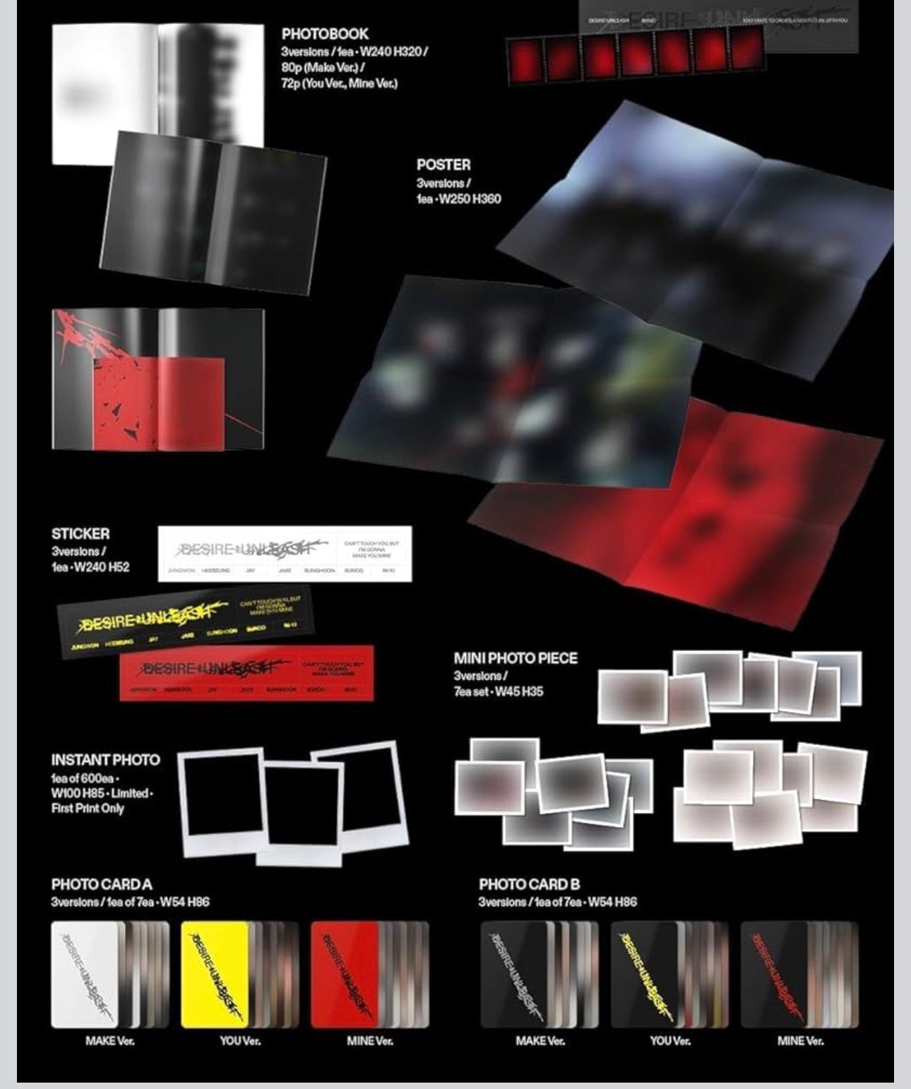 ENHYPEN - [Desire Unleashed] 6th Mini Album (1 Random Ver.) Yoolxv.store