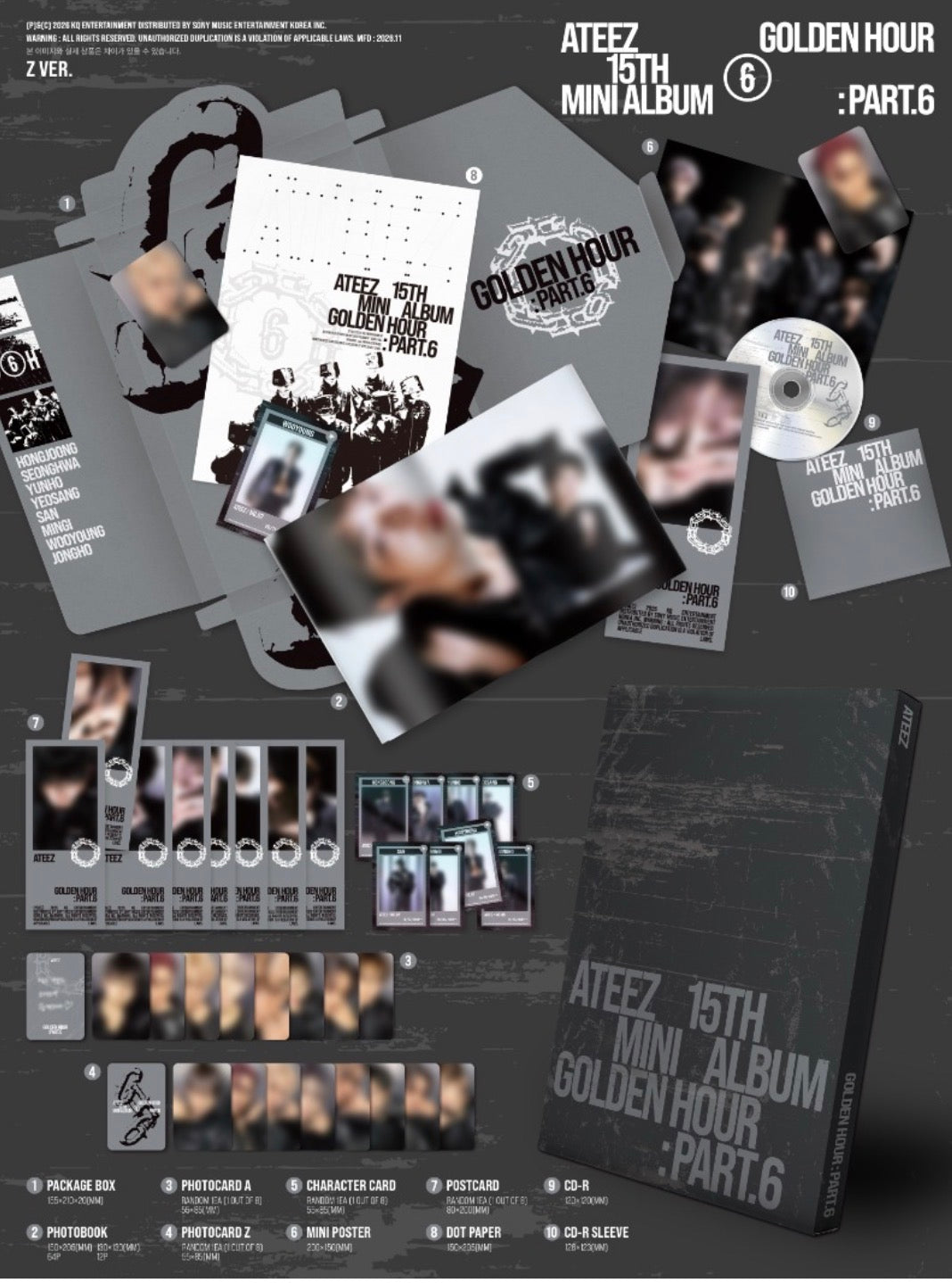 *PRE-ORDER* ATEEZ- 15TH MINI ALBUM [GOLDEN HOUR : Part.6] (A Ver. / DIARY Ver. / Z Ver) Yoolxv.store