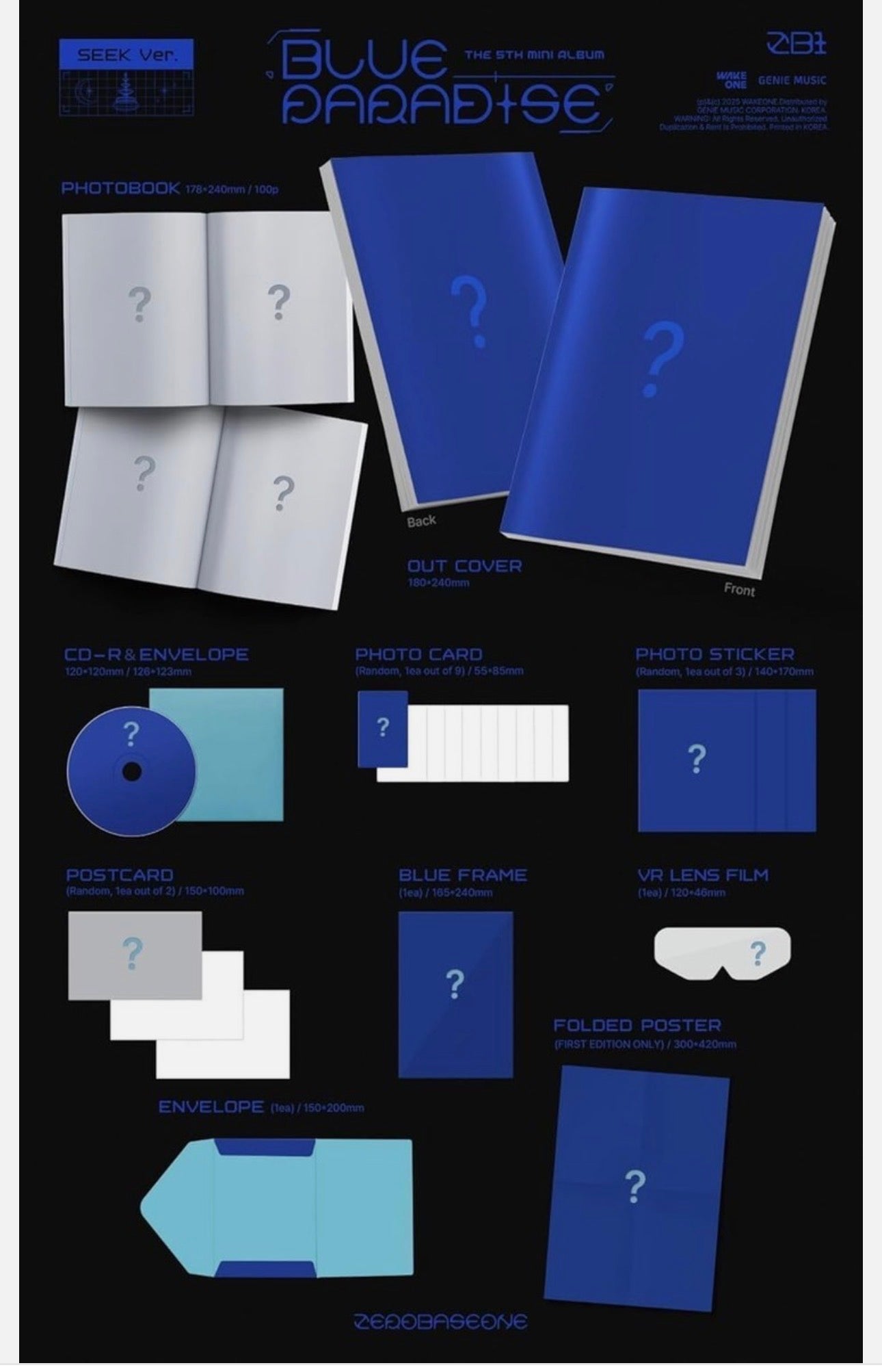 Zerobaseone - [Blue Paradise] 5th mini album (HIDE/SEEK version.) Yoolxv.store