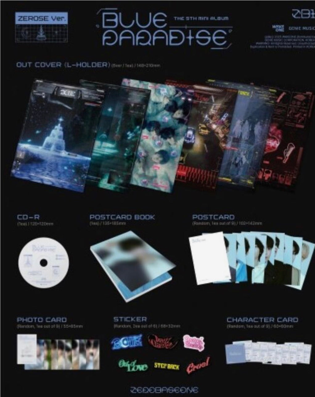 Zerobaseone - [Blue Paradise] 5th mini album (Zerose 1 random version) Yoolxv.store
