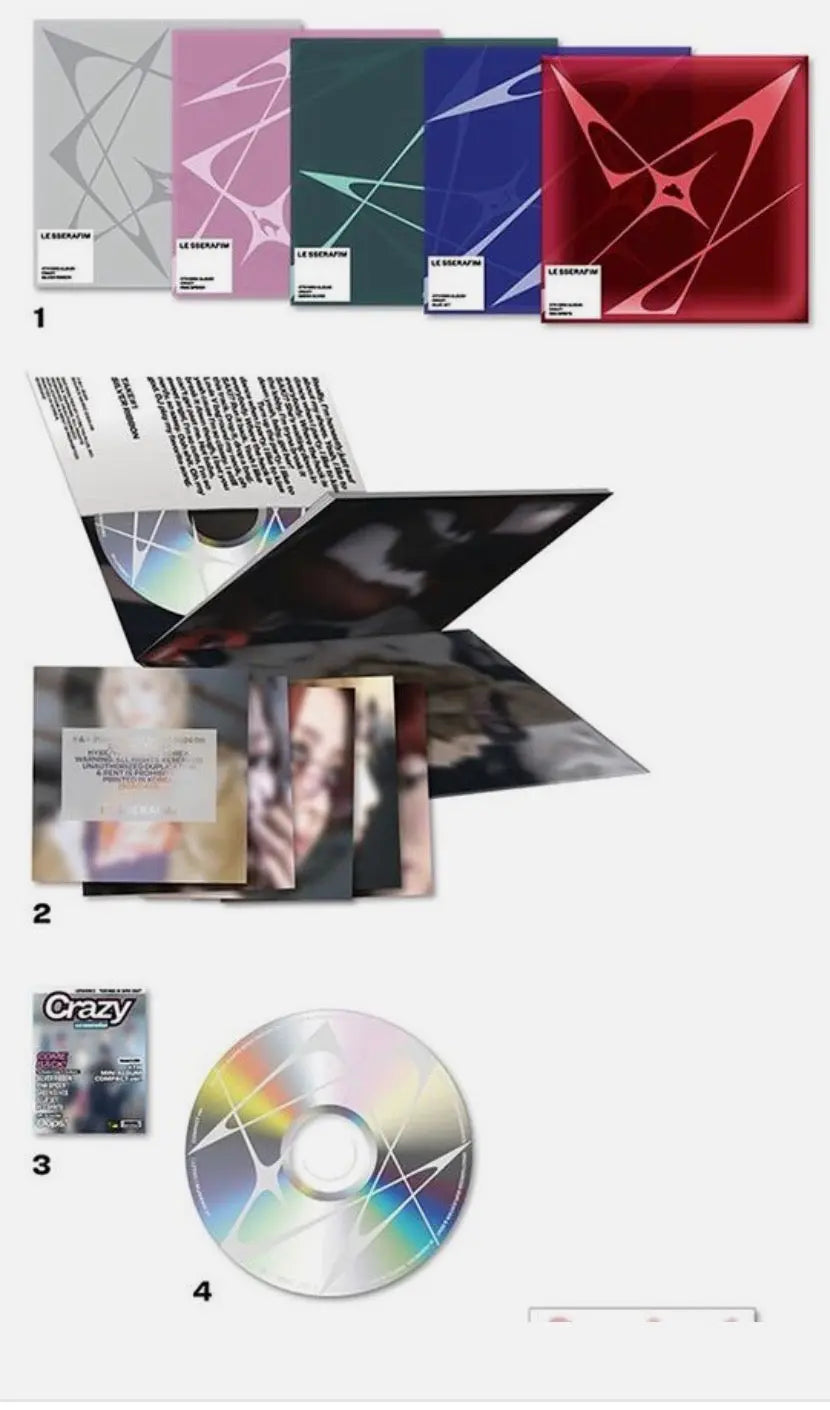 LE SSERAFIM - [CRAZY] 4th Mini Album (Compact - Random ver.) - Yoolxv.store