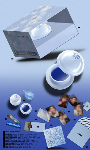 CORTIS GREENGREEN Blue Lips Lip Balm Ver. - full package contents