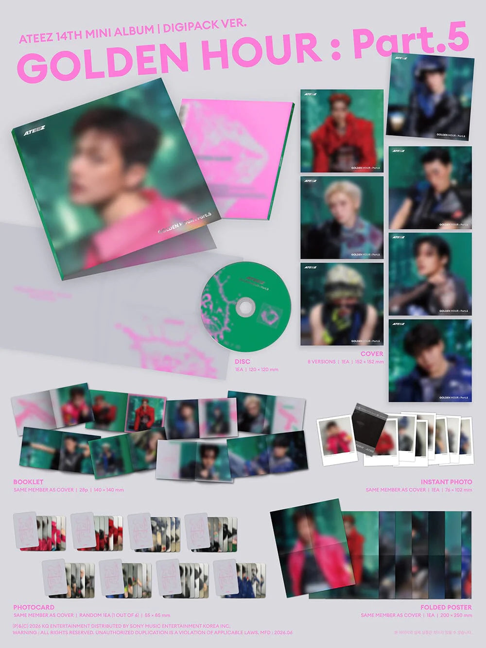 ATEEZ - Golden Hour : Part.5 [14th Mini Album] Digipack Ver. Yoolxv.store